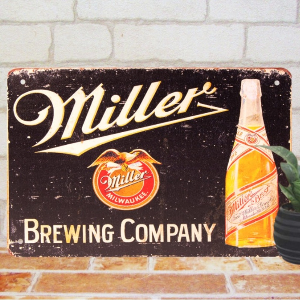 Miller Beer Retro Metal Tin Sign NWT